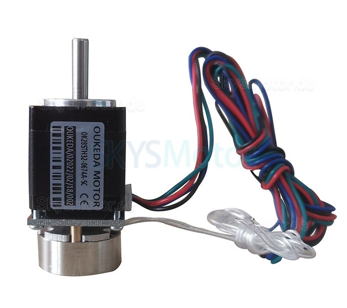 NEMA11 Schrittmotor OK28STH32-0674A-SC 1,8 Grad 5,88Ncm 3,75V 0,67A 2 Phasen D-Schnitt mit Bremse